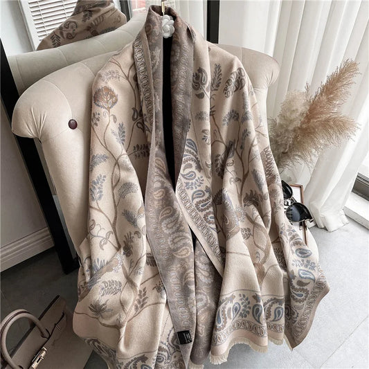 Vintage Style Shawl Autumn/Winter Thermal Scarf Bohemian Ethnic Style Winter Cashmere Shawl